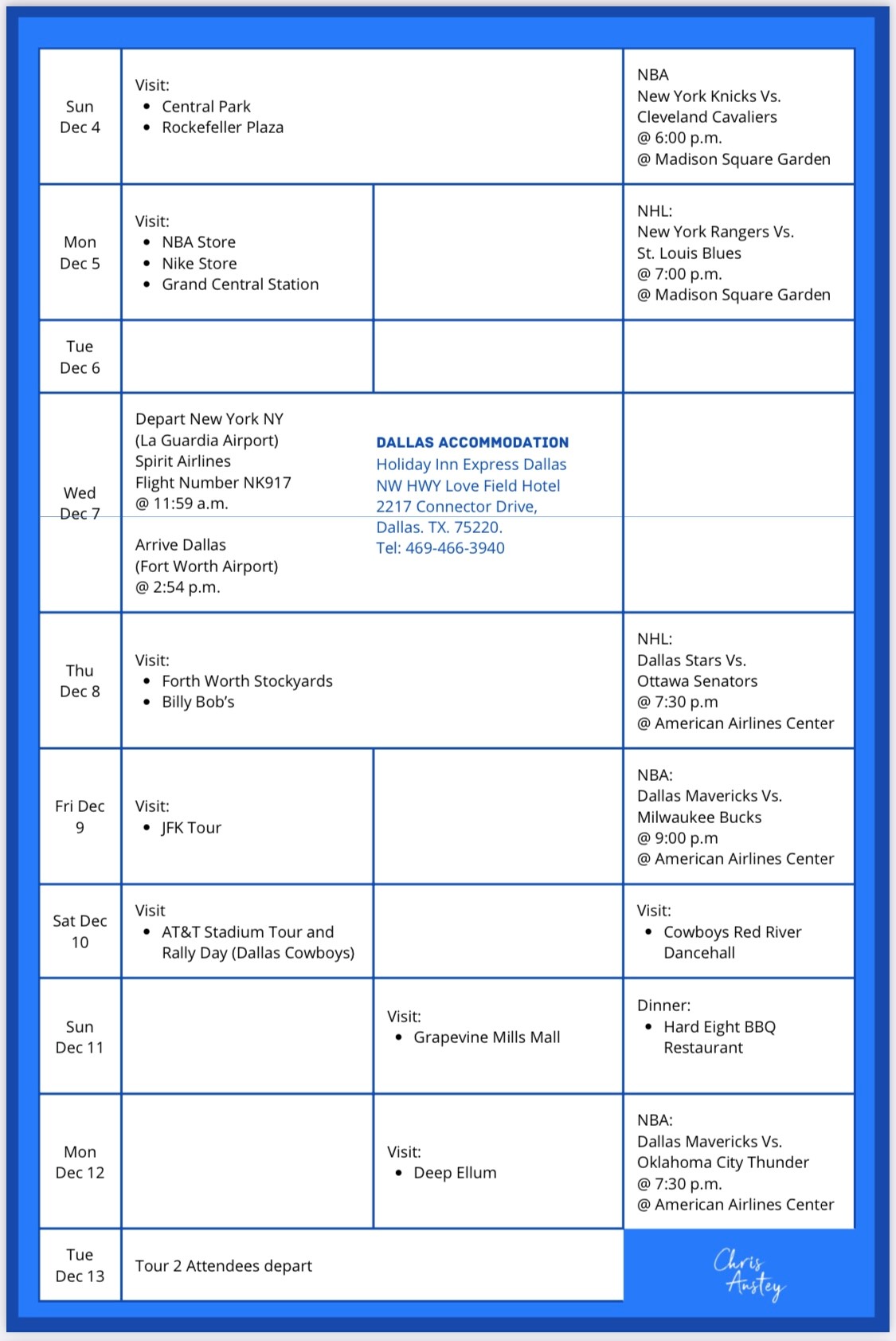 Itinerary 2